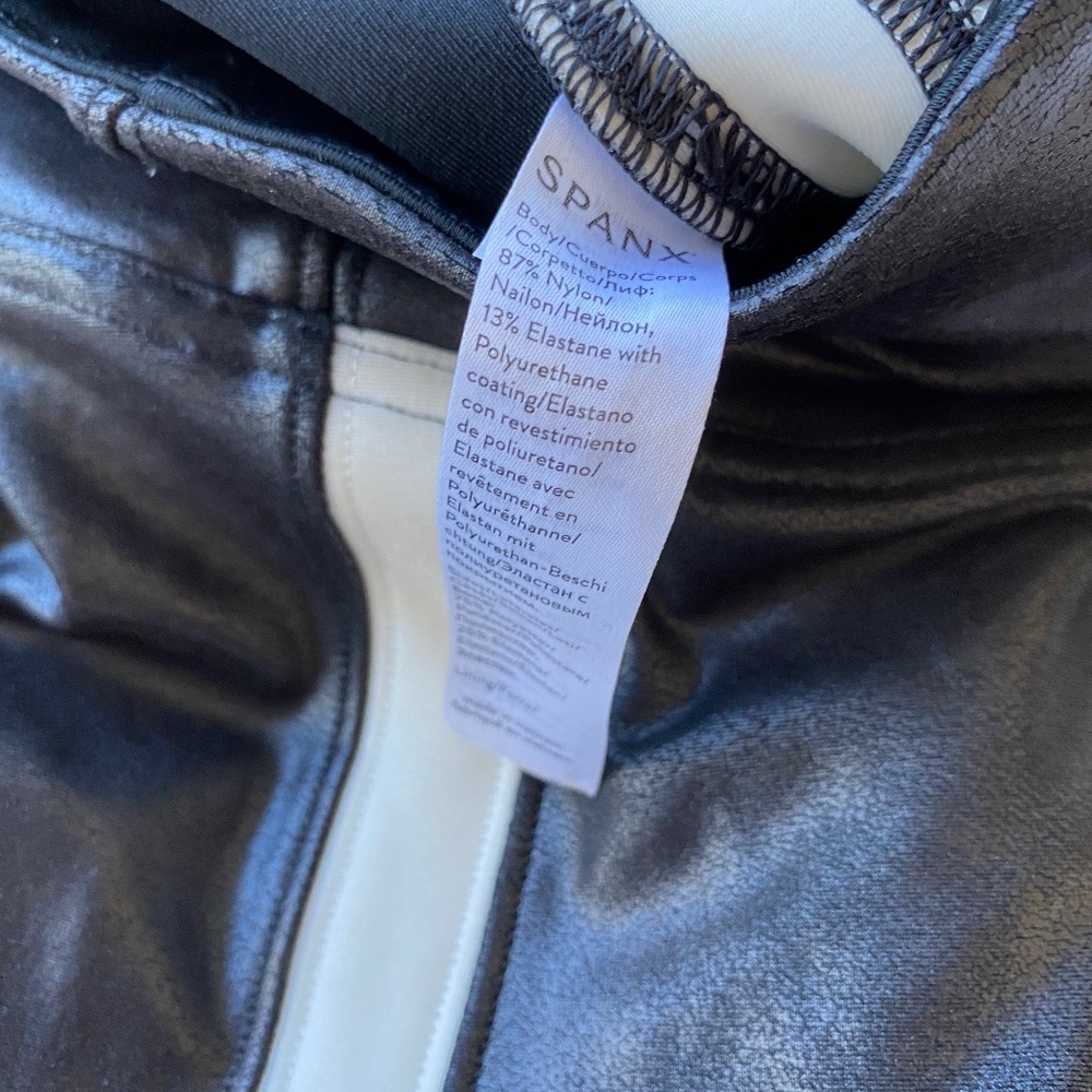 SPANX Faux Leather Side Stripe Leggings XS/TP - Picture 7 of 11